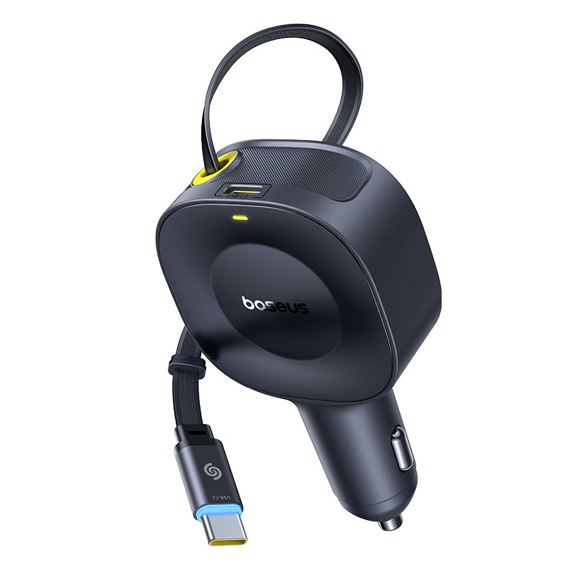 Zatahovací Nabíječka do auta Baseus PrimeTrip VR2 USB-C 1,5m 30W 1x USB-C