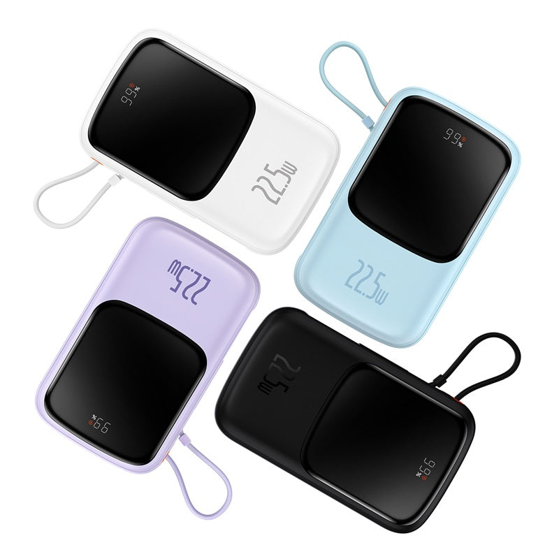 Powerbanka Baseus Qpow Pro 10000mAh, 22,5W, s kabelem USB-C bílá barva