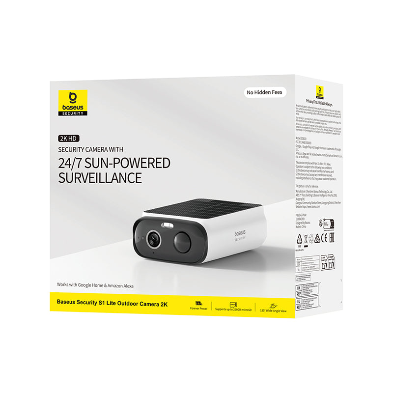 Venkovní kamera se solárním nabíjením Baseus Security S1 Lite, 2K