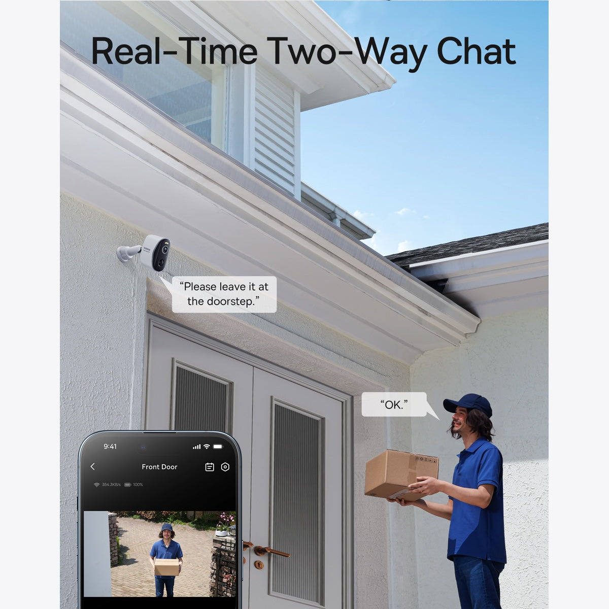 Venkovní kamera Baseus Security N1 Plus 2K (sada 2ks+centrální stanice) bílá