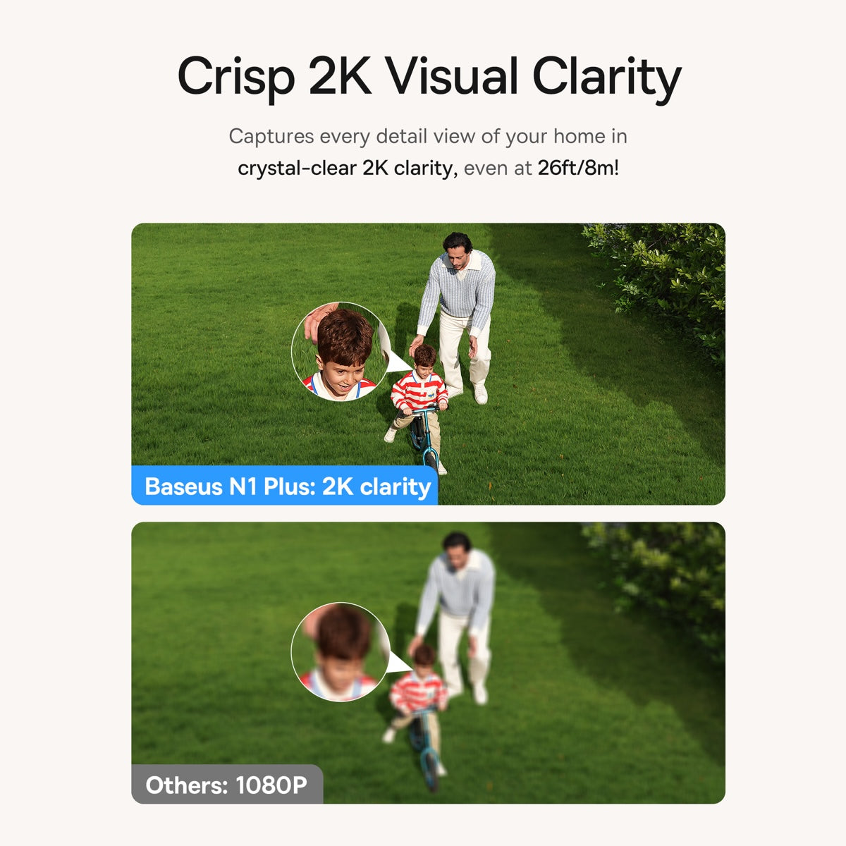 Venkovní kamera Baseus Security N1 Plus 2K (sada 2ks+centrální stanice) bílá