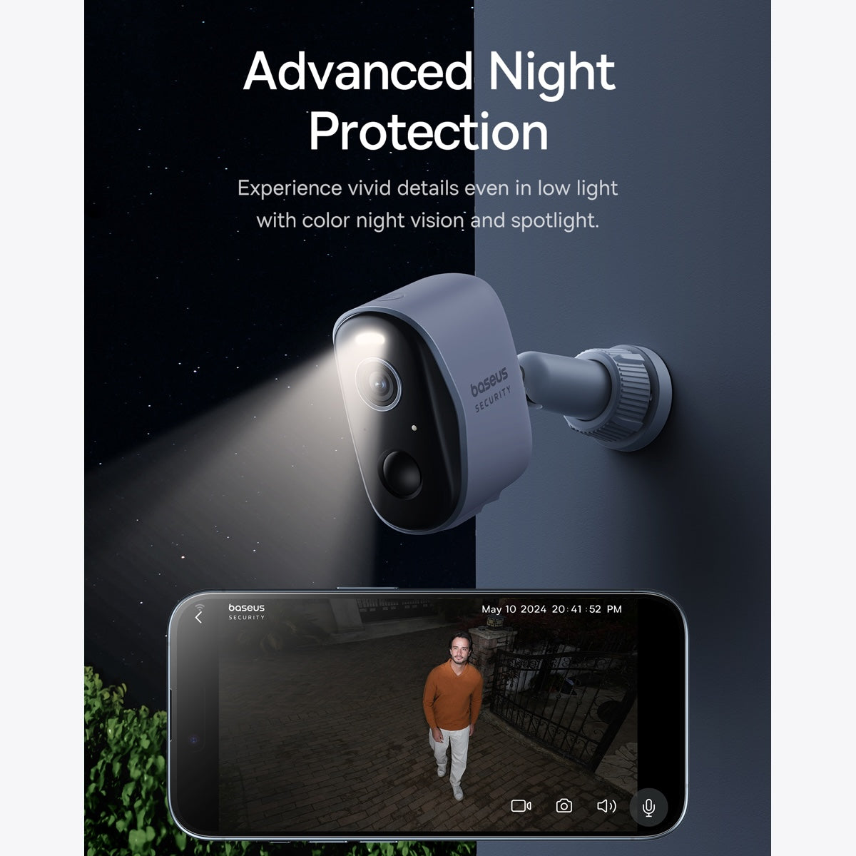 Venkovní kamera Baseus Security N1 Plus 2K (sada 2ks+centrální stanice) bílá