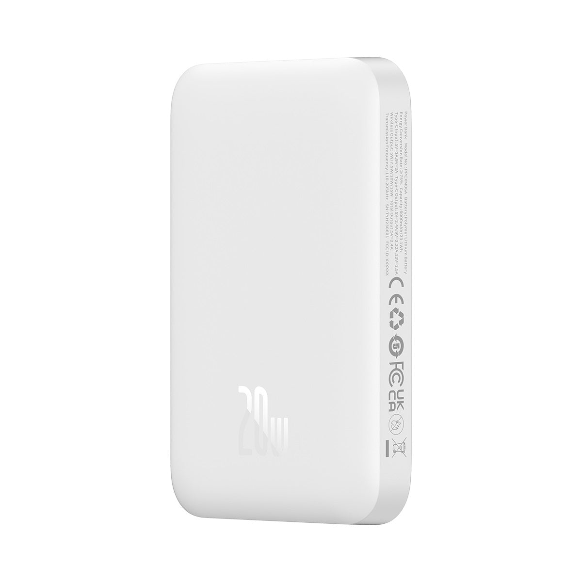 Bezdrátová powerbanka Baseus Magnetic Mini Air 6000mAh, 20W bílá