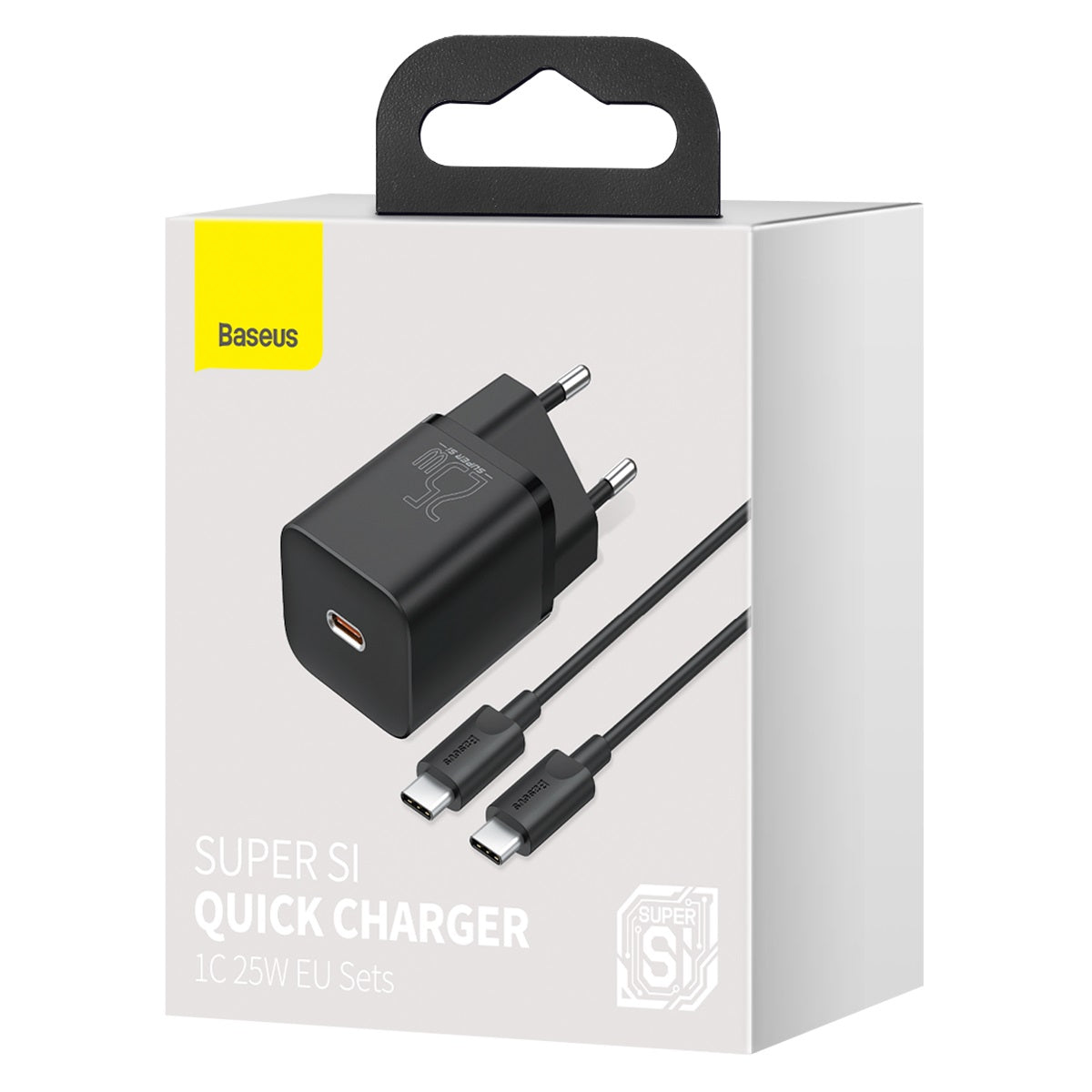 Nabíječka do sítě Baseus Super Si 25W s kabelem USB-C/USB-C 1m, 1xUSB-C černá
