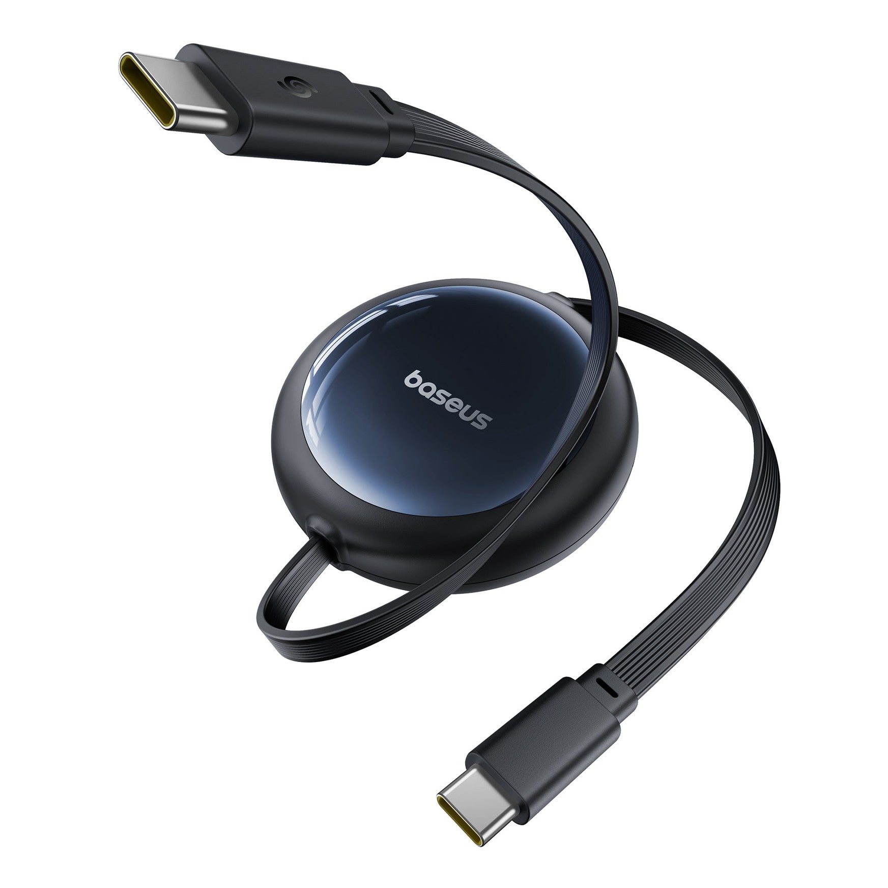 Navíjecí kabel Baseus Nomos USB-C/USB-C 1,5m 100W černý