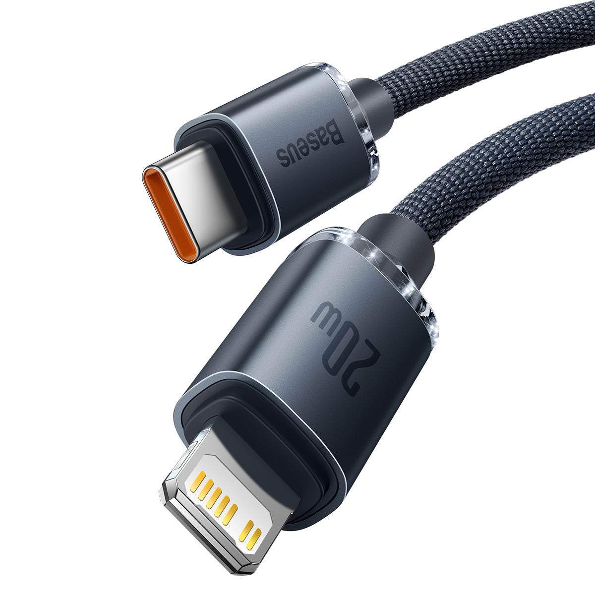 Kabel Baseus Crystal Shine USB-C/Lightning 2m 20W černý