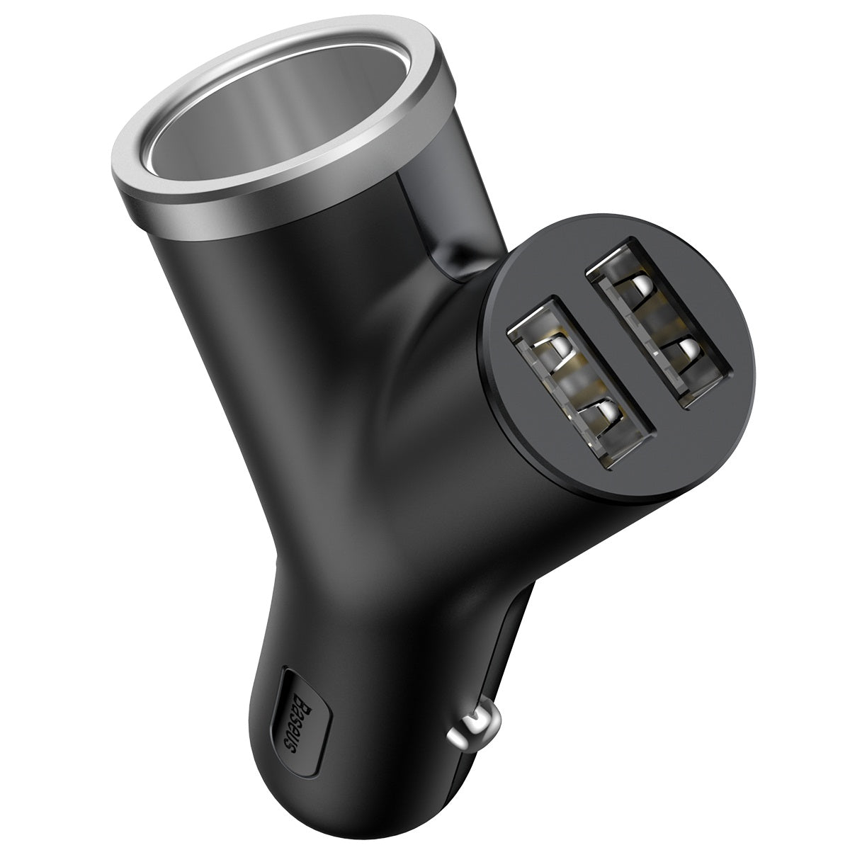 Nabíječka do auta Baseus Y-type 40W 2x USB, 1x zásuvka 12/24V černá