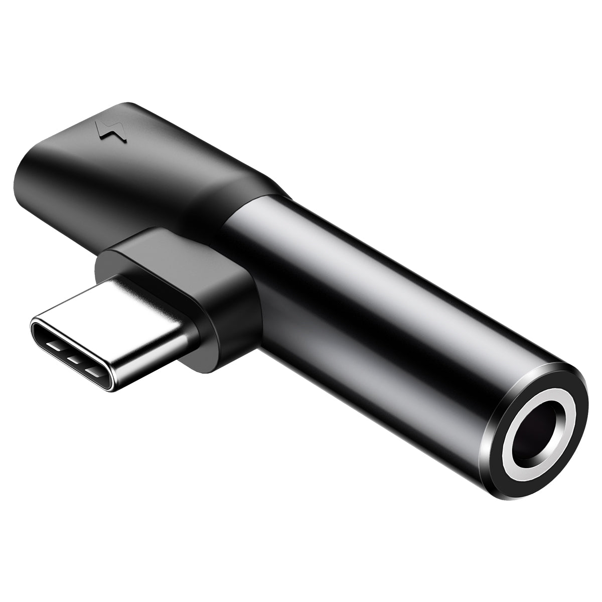 Audio adaptér s redukcí Baseus z USB-C na USB-C a 3,5mm jack černý