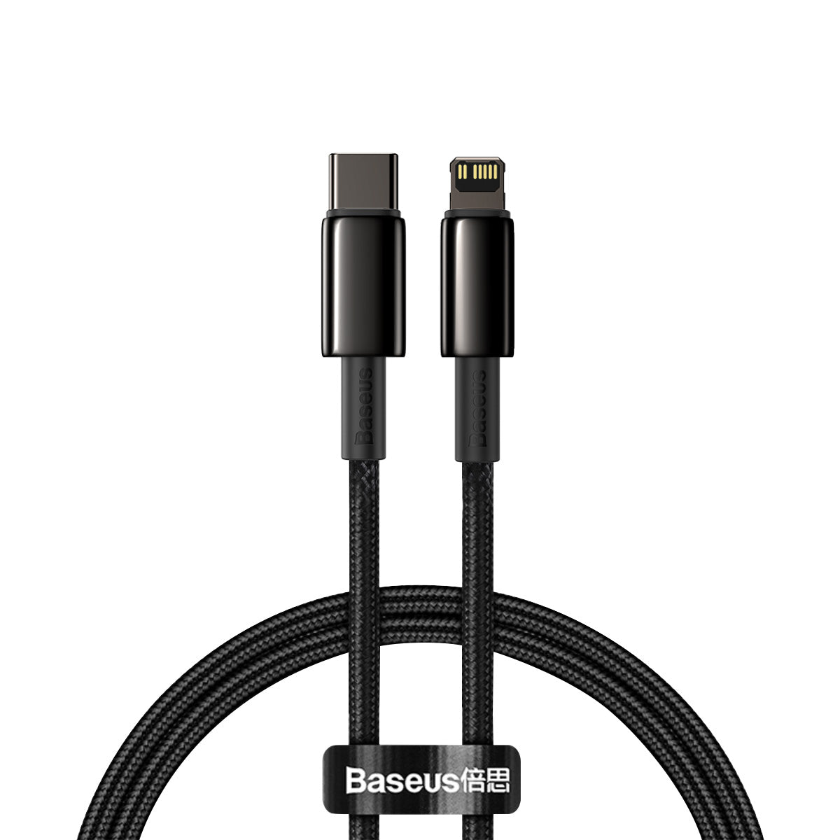 Kabel Baseus Tungsten Gold USB-C/Lightning 1m 20W černý
