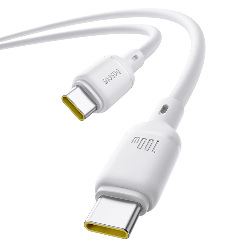 Kabel Baseus Silky USB-C/USB-C 1m 100W bílý
