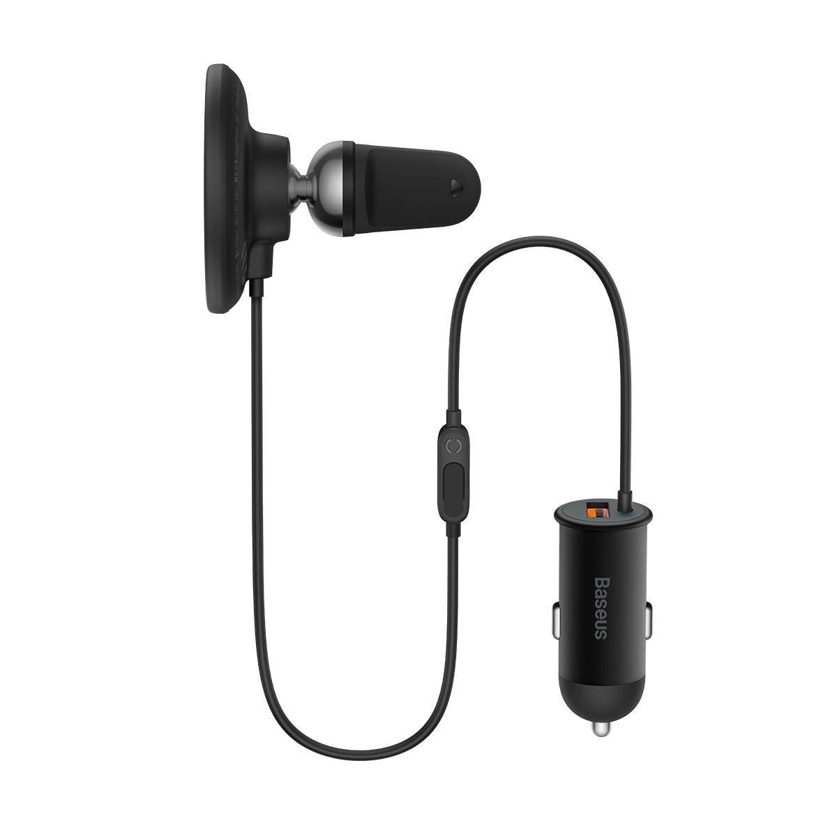 Baseus Držák do auta s magnetem Baseus do ventilační mřížky s nabíječkou USB-C 15W+25W černý
