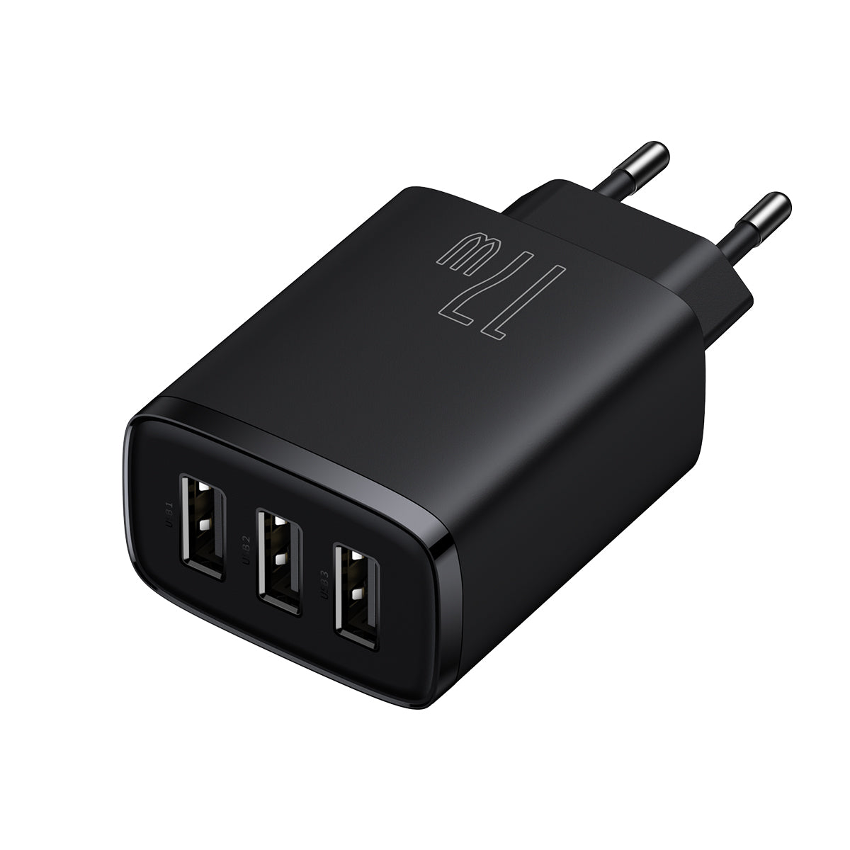 Nabíječka do sítě Baseus Compact 17W, 3xUSB černá