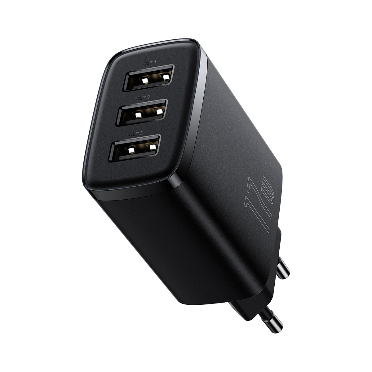 Nabíječka do sítě Baseus Compact 17W, 3xUSB černá