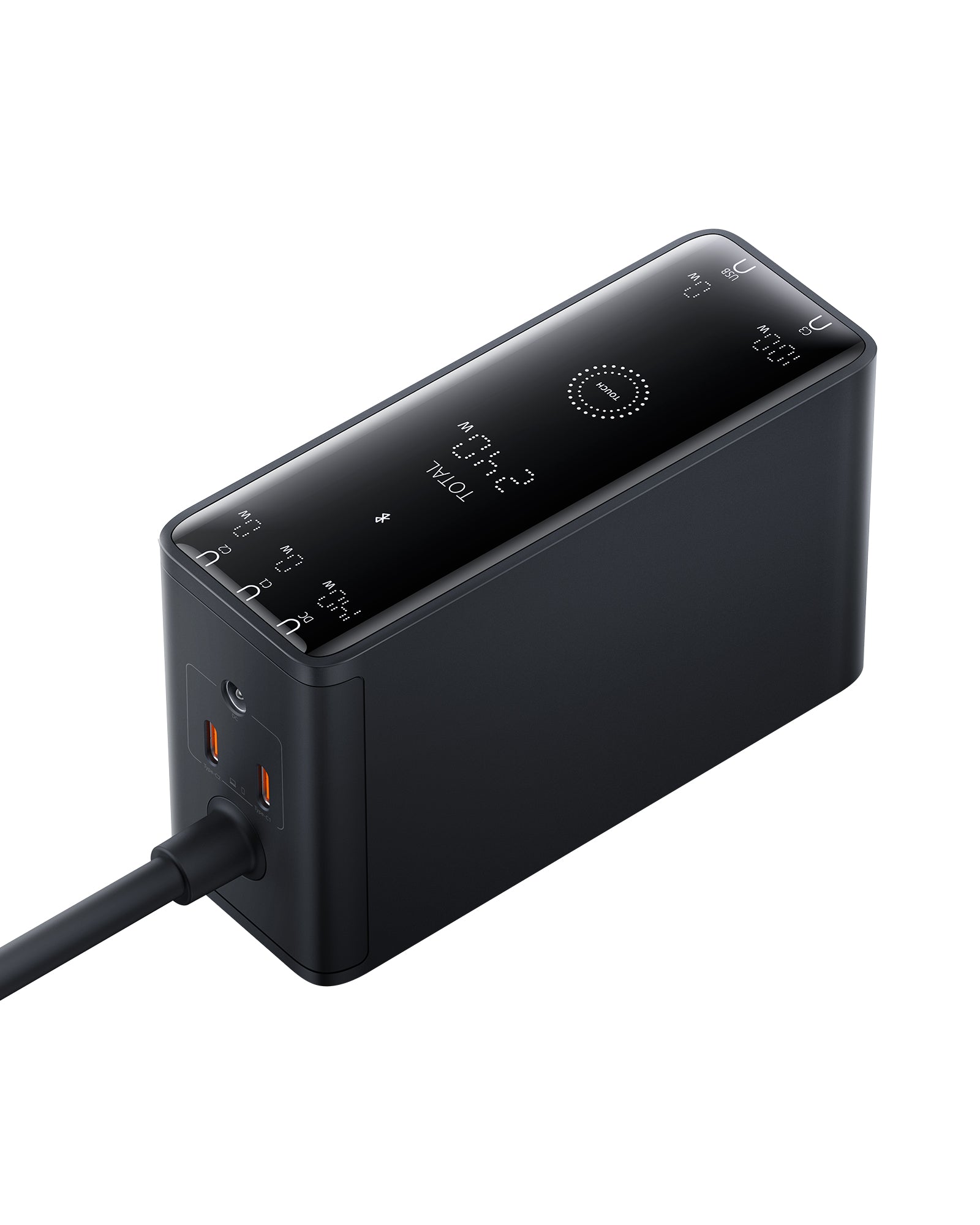 Nabíjecí stanice Baseus GaN Digital 240W 3xUSB-C, 1xUSB, 1xDC černá