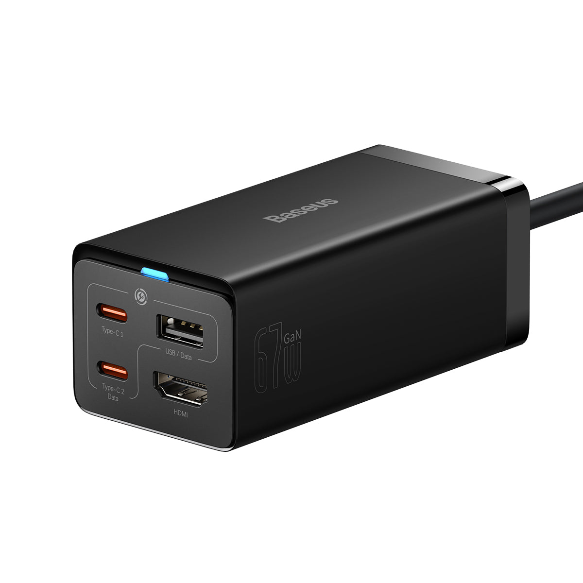 Dokovací stanice s nabíjením 4v1 Baseus GaN5 Pro 67W 2xUSB-C, 1xUSB, 1xHDMI černá