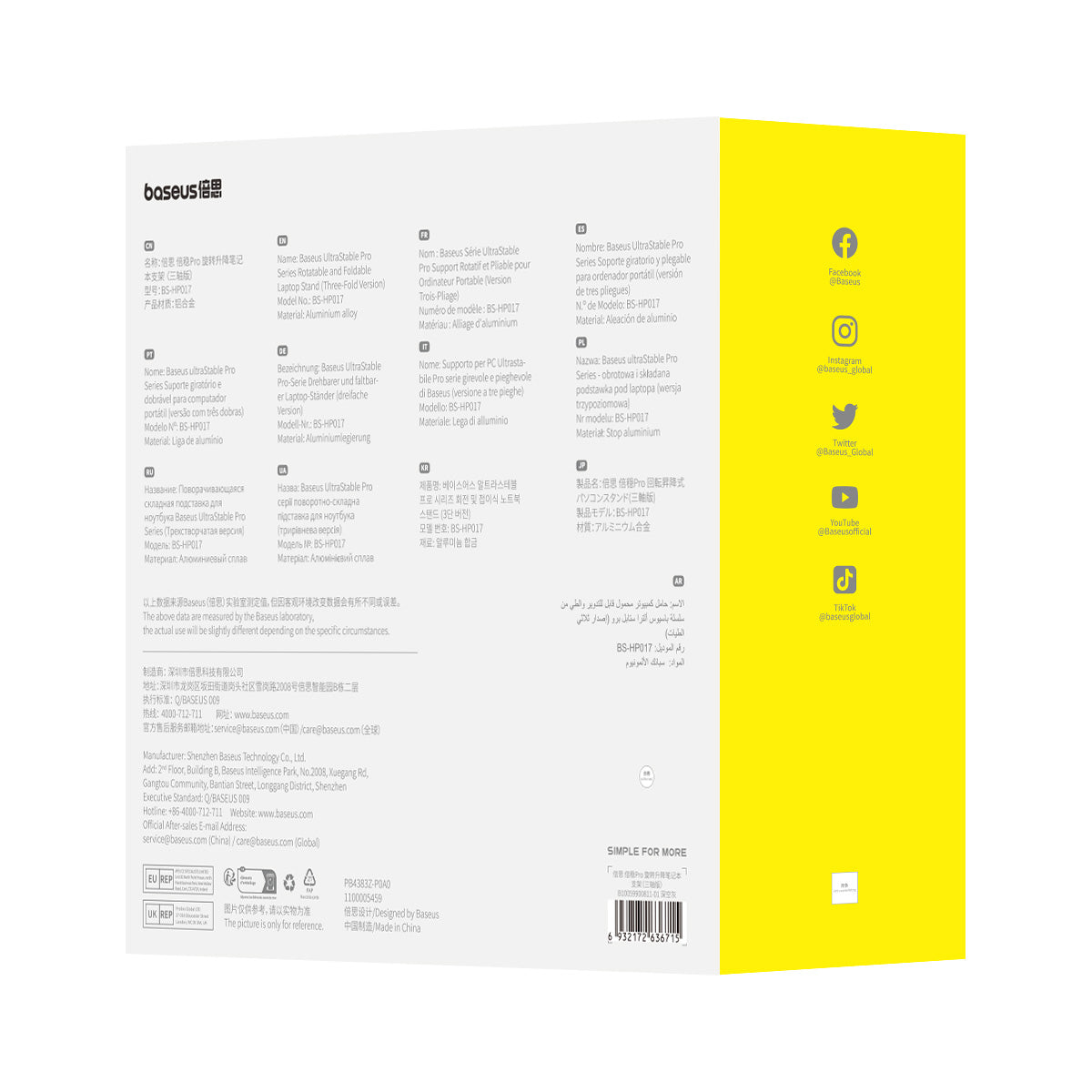 Skládací a otočný stojan Baseus pro notebooky a tablety šedý