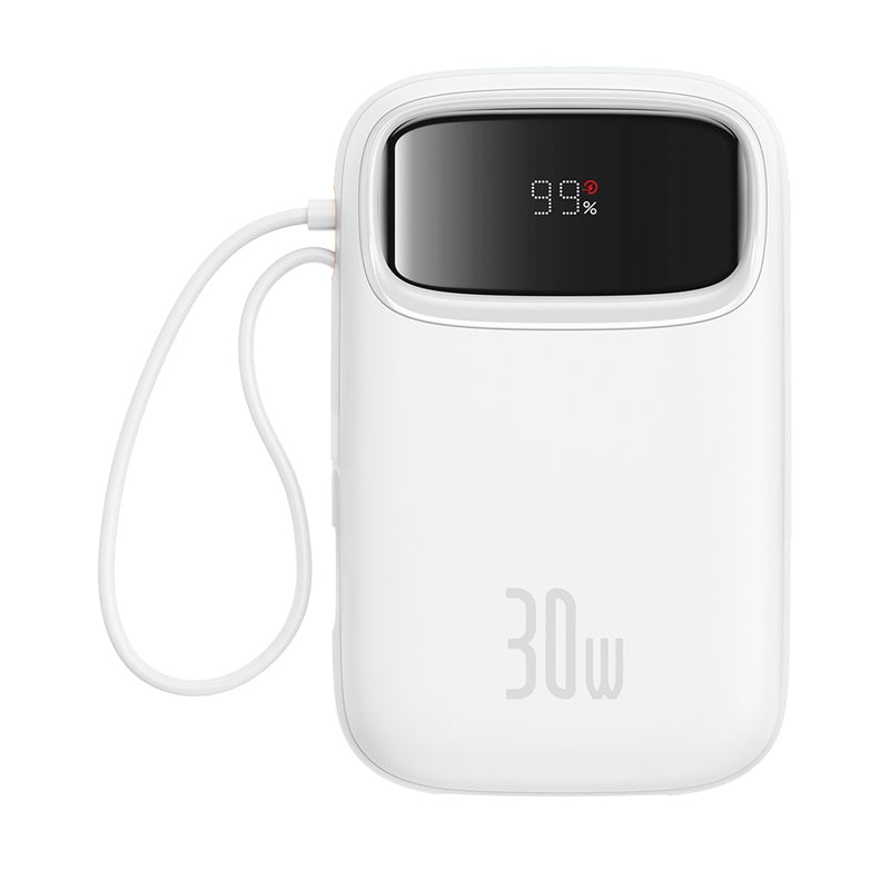 Powerbanka Baseus Qpow2 10000mAh, 30W, s kabelem USB-C bílá