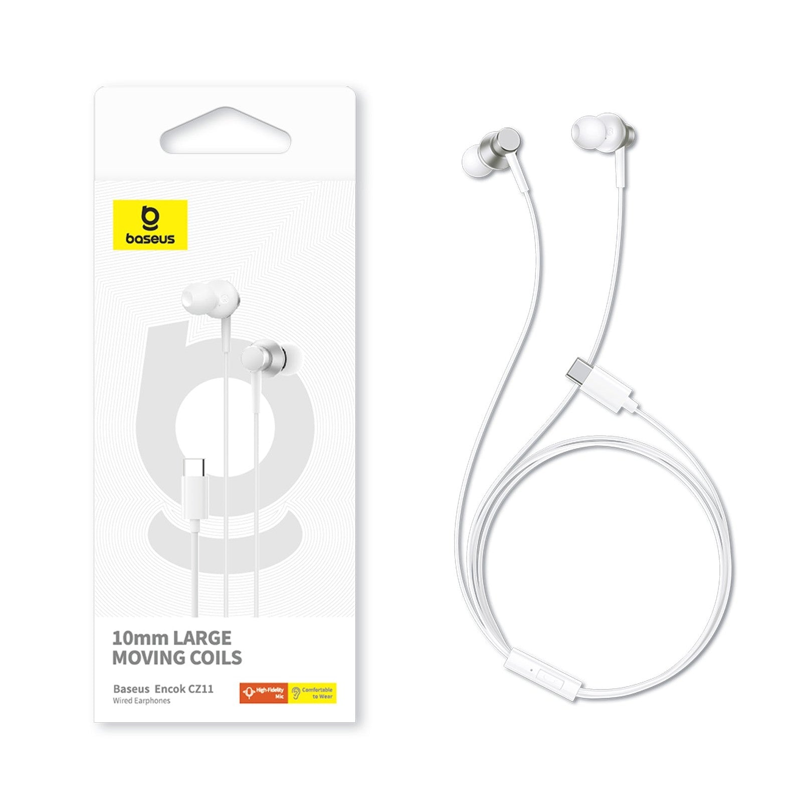 Sluchátka s mikrofonem Baseus Encok CZ11 USB-C bílá