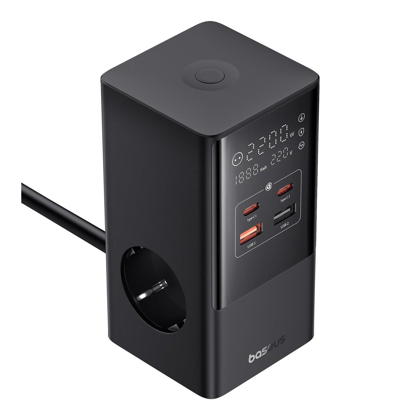 Nabíjecí stanice Baseus PowerCombo Tower 35W 3xzásuvka, 2xUSB, 2xUSB-C černá