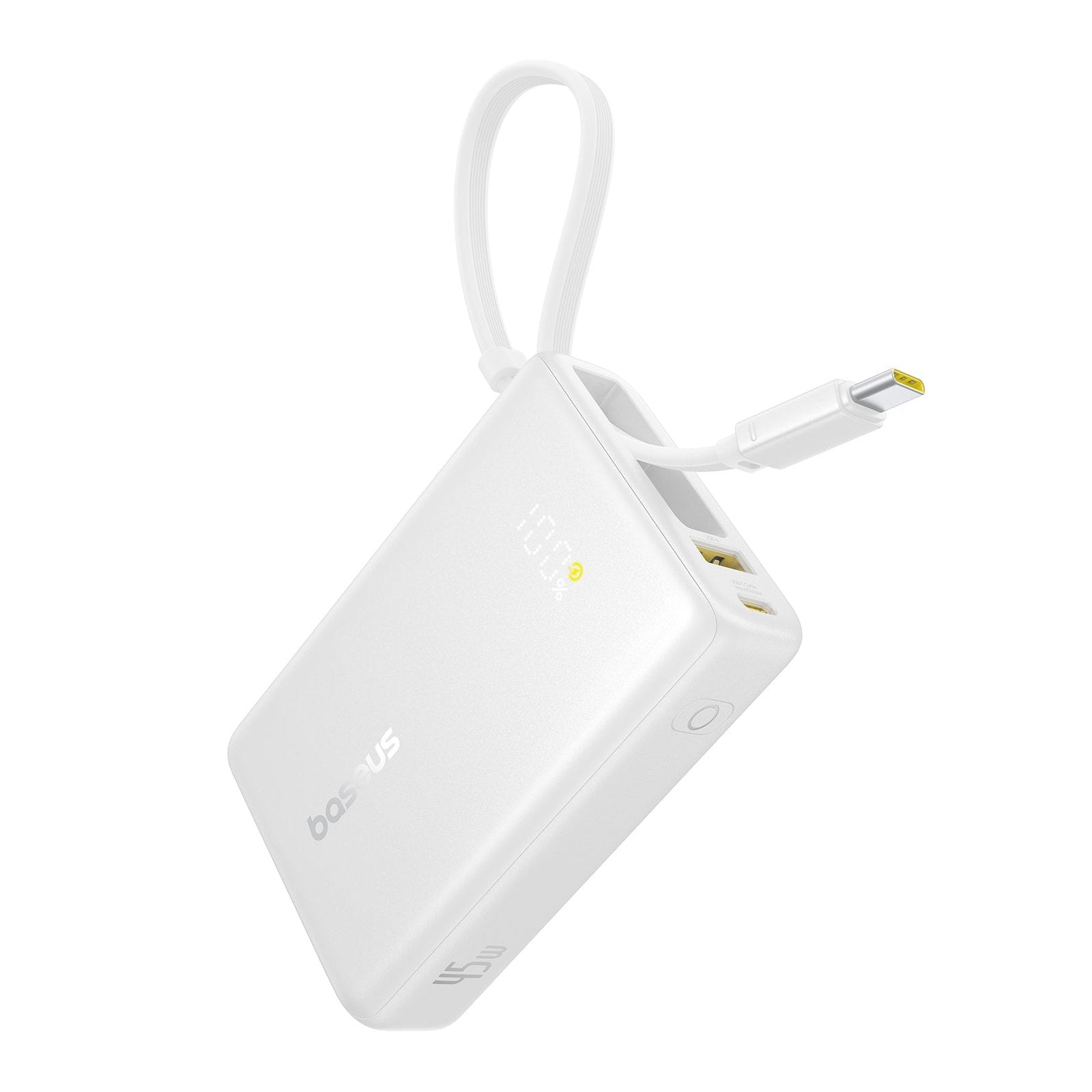 Powerbanka Baseus PicoGo 10000mAh, 45W, s kabelem USB-C bílá