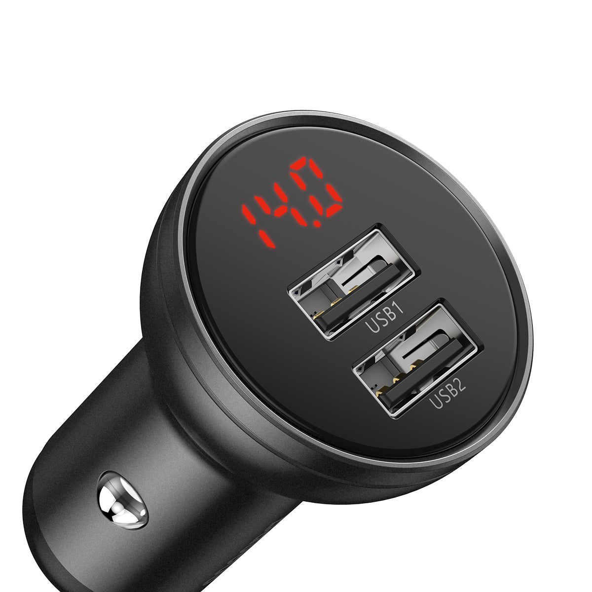 Nabíječka do auta Baseus s kabelem 3v1(microUSB/USB-C/Lightning) 24W 2xUSB černá