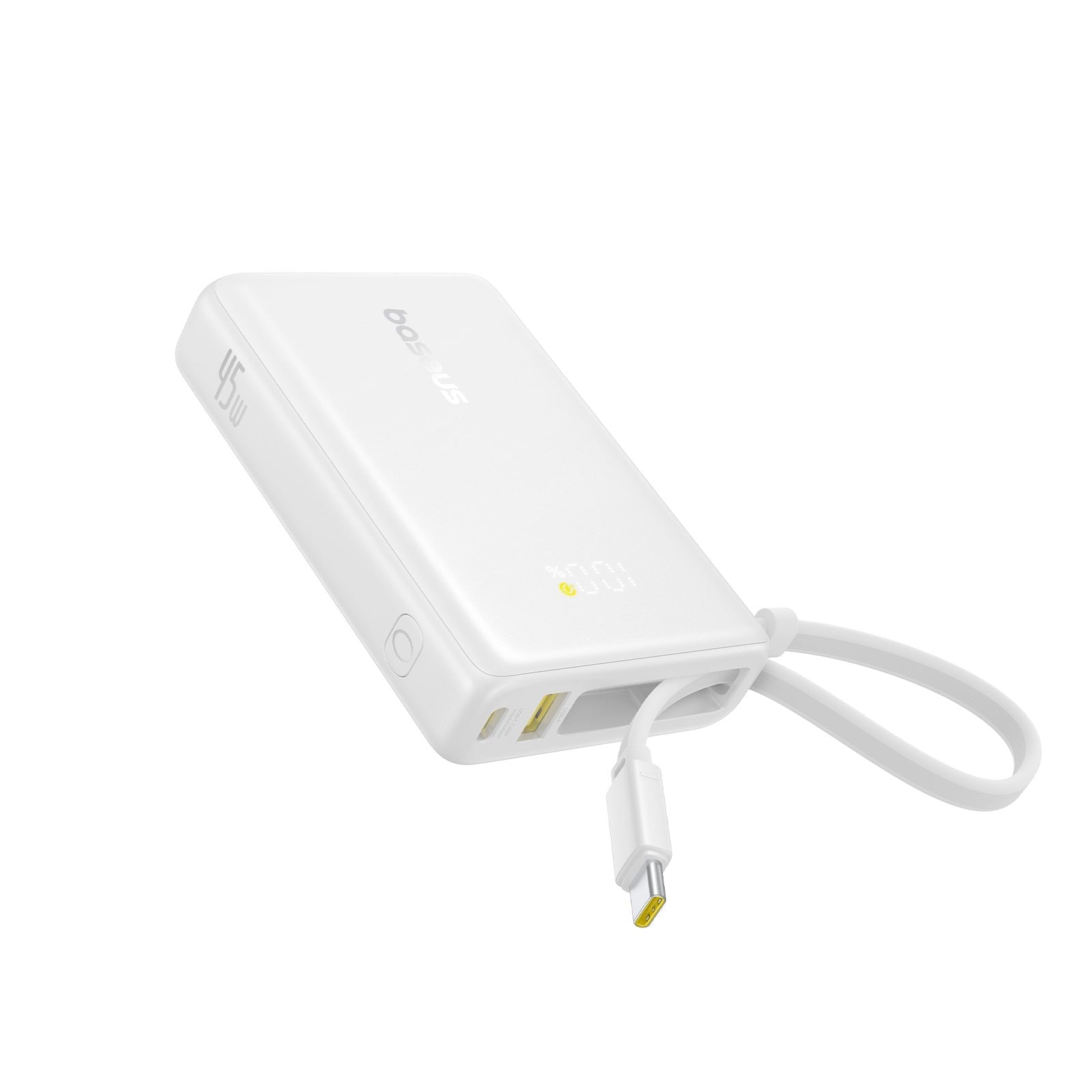 Powerbanka Baseus PicoGo 10000mAh, 45W, s kabelem USB-C bílá
