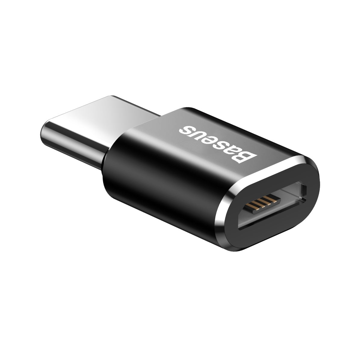 Adaptér Baseus microUSB/USB-C (F/M) černý
