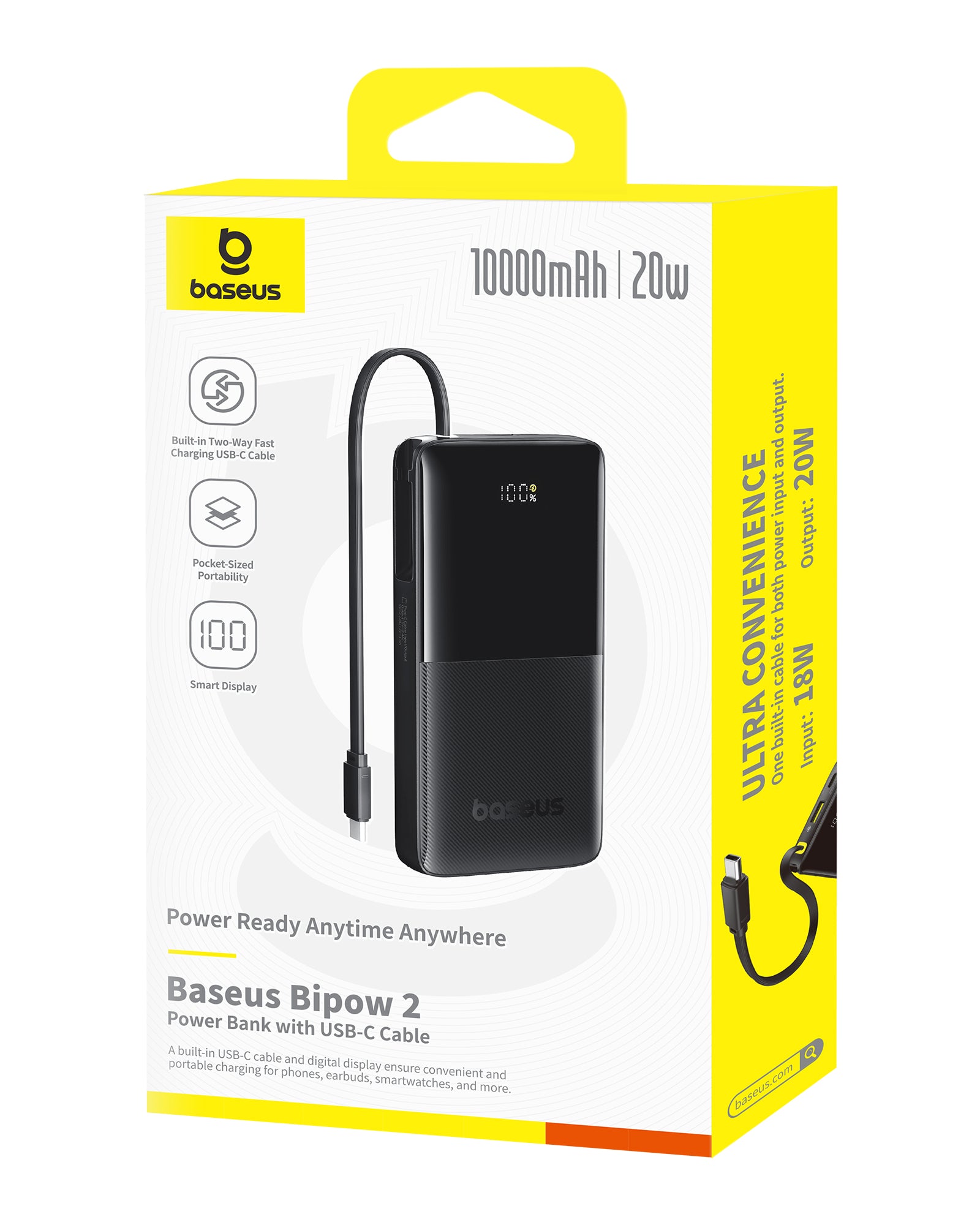 Powerbanka Baseus Bipow 2 10000mAh, 20W černá