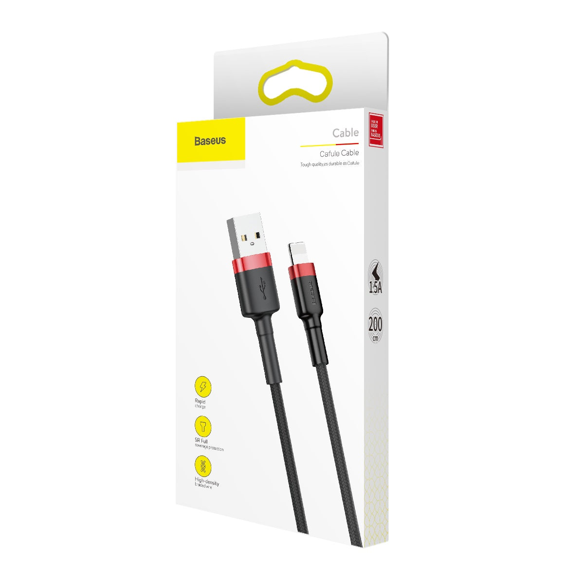 Kabel Baseus Cafule USB/Lightning 2m 1,5A červeno-černý