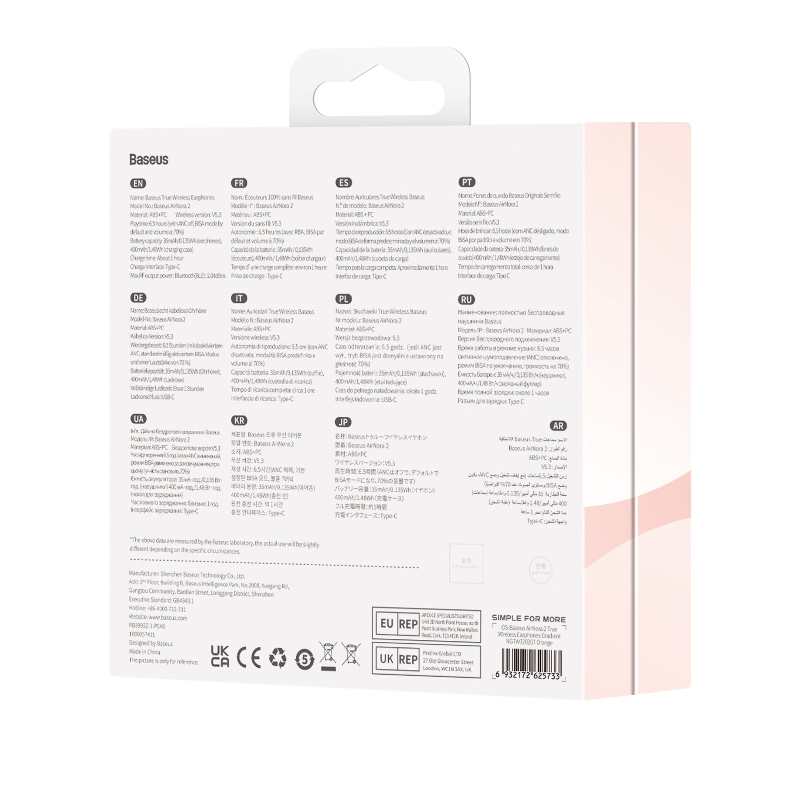 Bluetooth sluchátka Baseus AirNora 2 oranžová