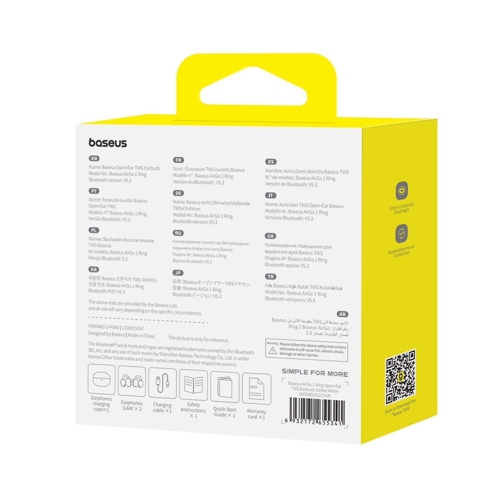 Bluetooth sluchátka Baseus AirGo 1 TWS bílá