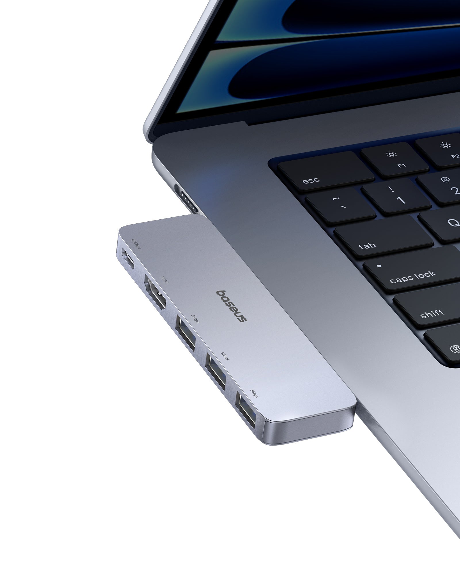 Dokovací stanice 5v1 Baseus Ultra Joy 100W 1xUSB-C, 3xUSB, 1xHDMI šedá