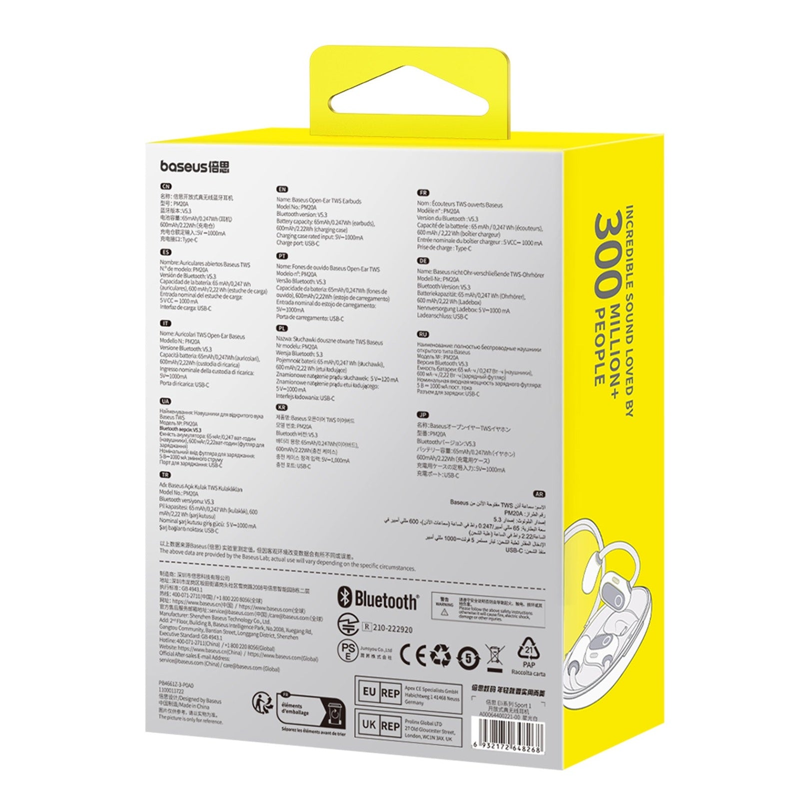 Bluetooth sluchátka Baseus Eli Sport 1 Open-Ear TWS Stellar White