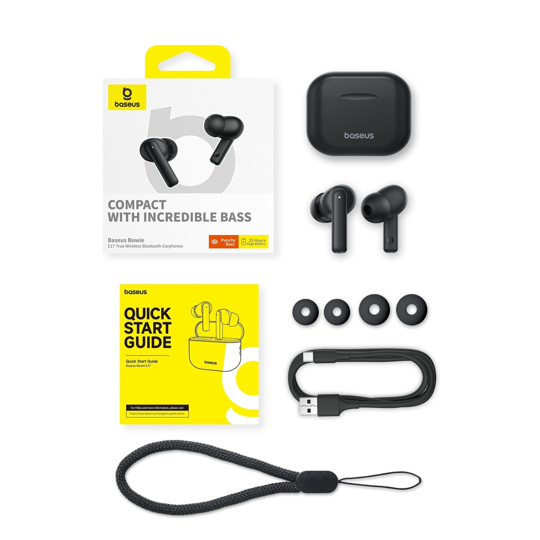 Bluetooth sluchátka Baseus Bowie E17 černá