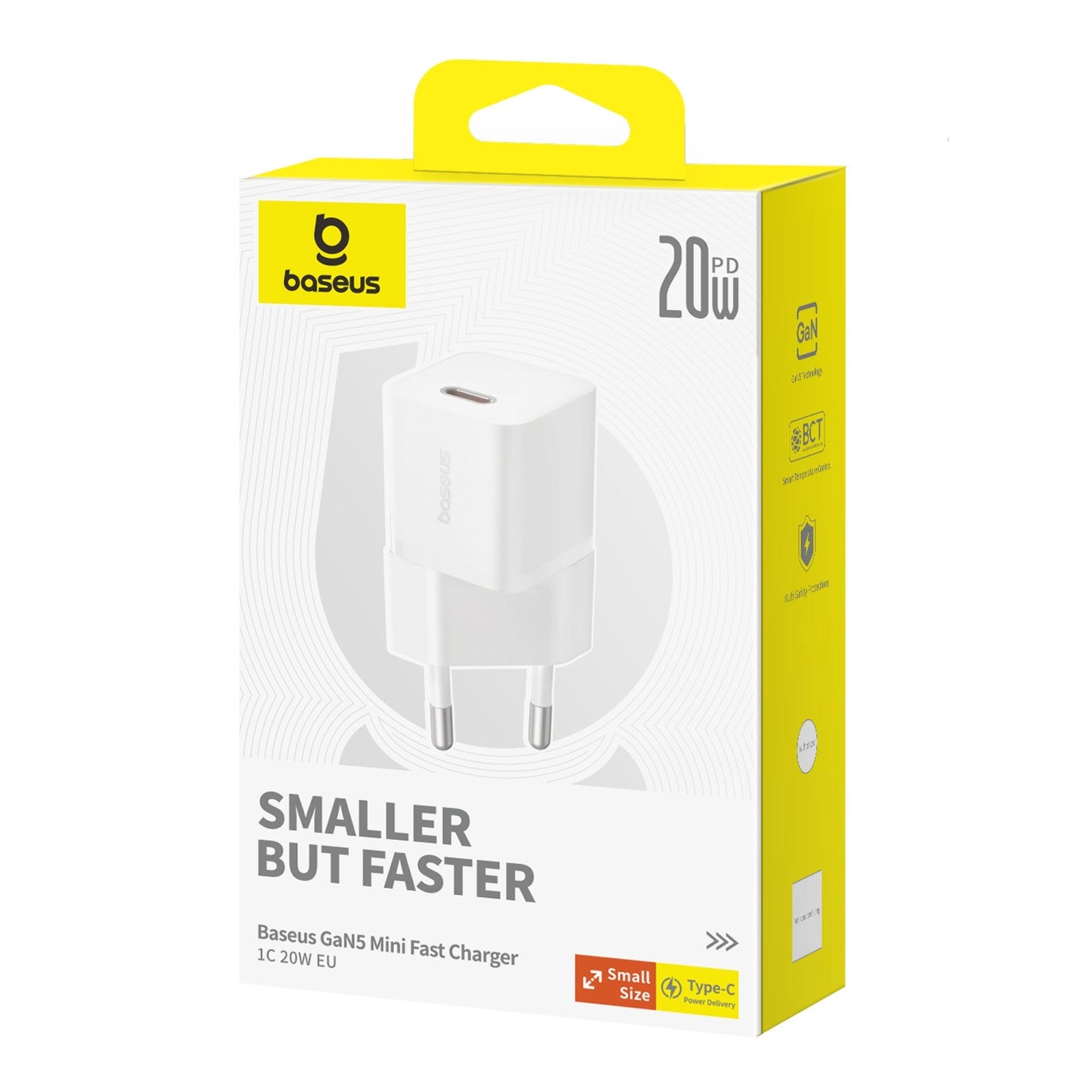 Nabíječka do sítě Baseus GaN5 Mini 20W, 1xUSB-C bílá