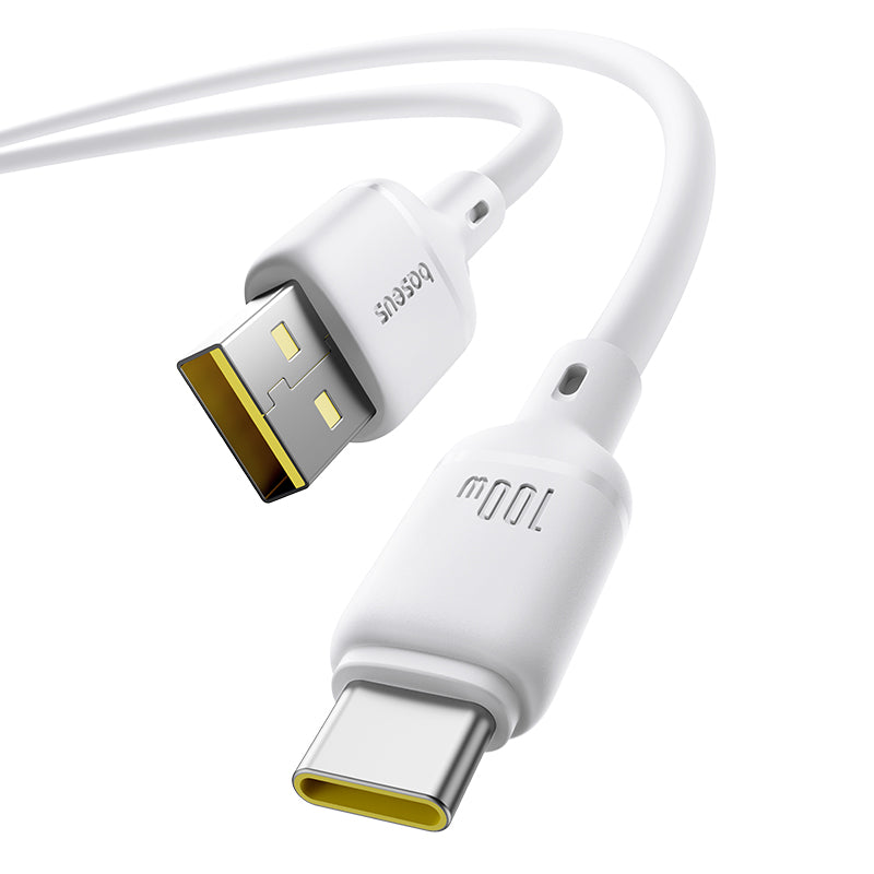 Kabel Baseus Silky USB/USB-C 1m 100W bílý