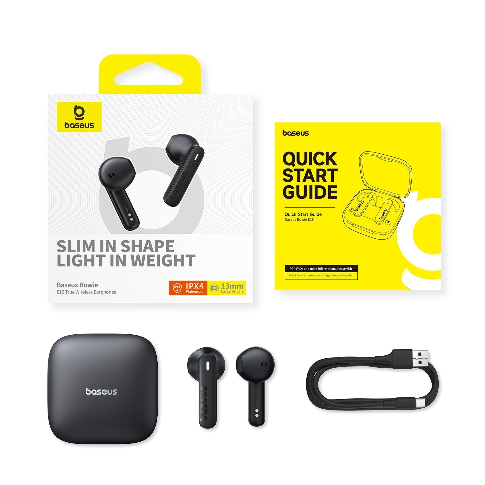 Bluetooth sluchátka Baseus Bowie E16 černá