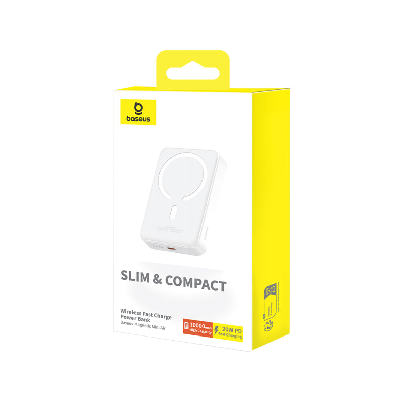 Bezdrátová powerbanka Baseus Magnetic Mini Air 10000mAh, 20W bílá