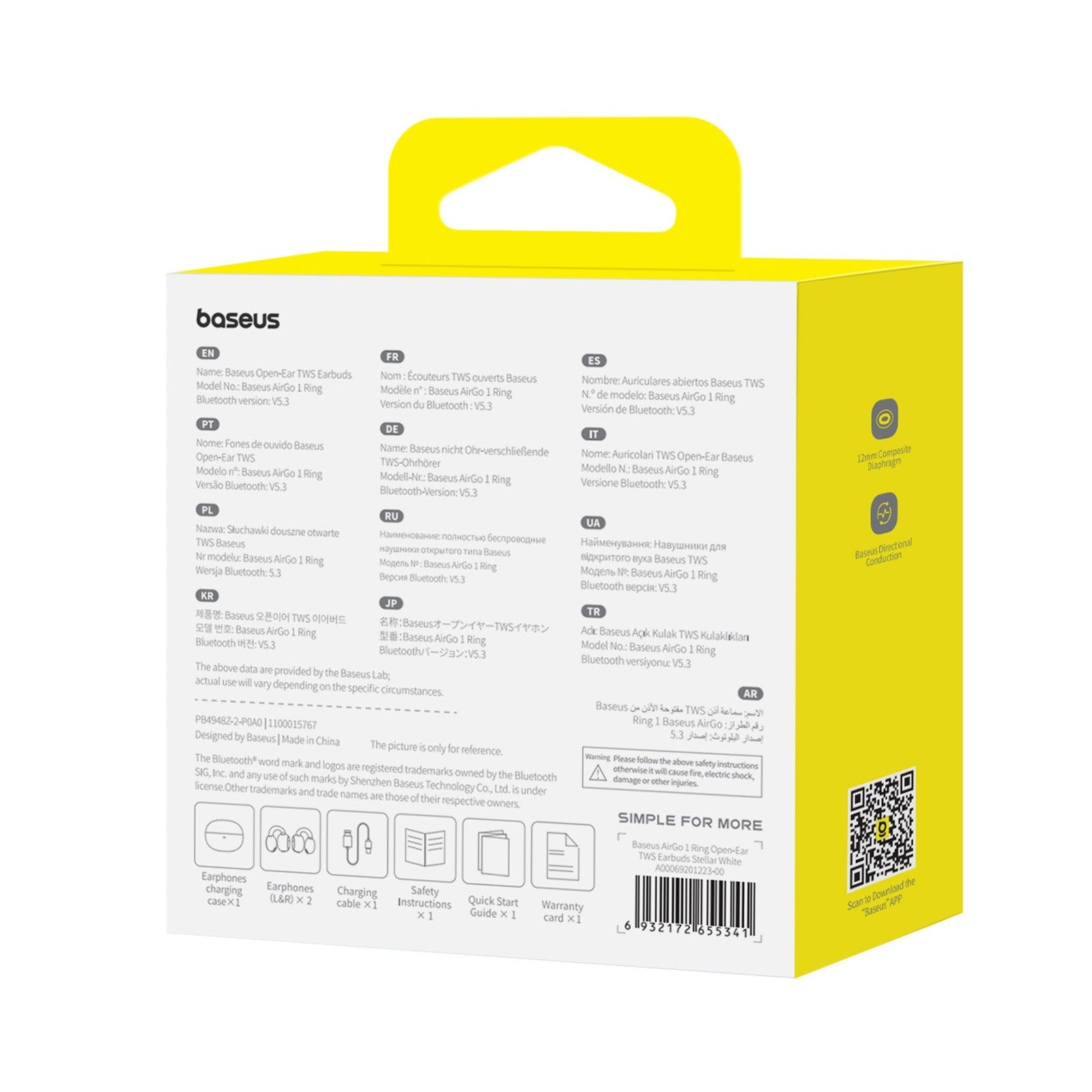 Bluetooth sluchátka Baseus AirGo 1 TWS černá