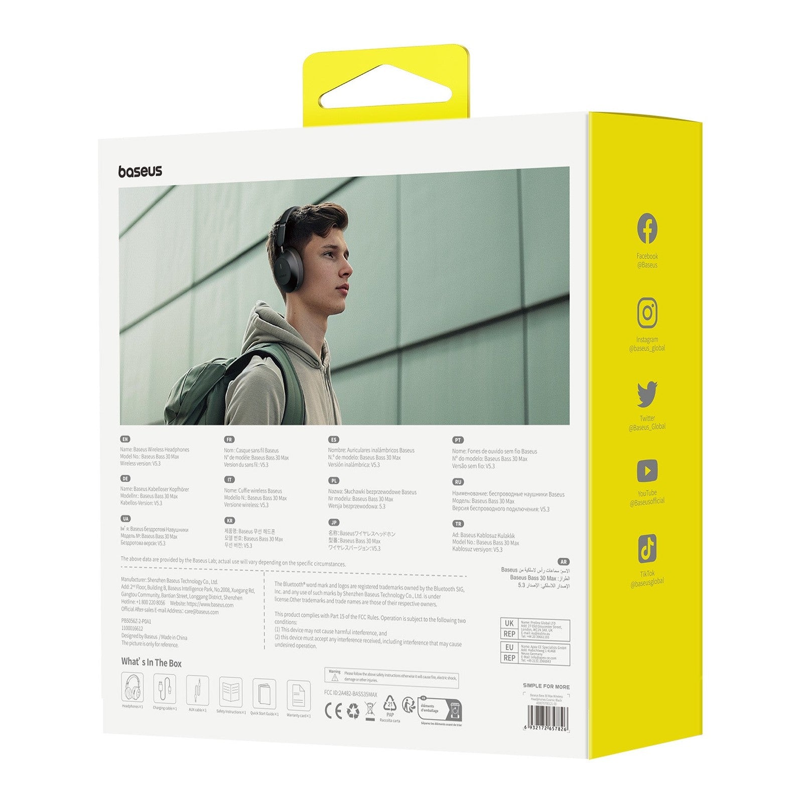 Bluetooth sluchátka Baseus Bass 30 Max černá