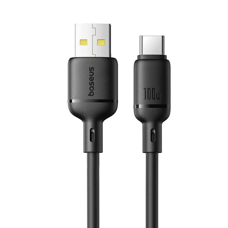 Kabel Baseus Silky USB/USB-C 1m 100W černý