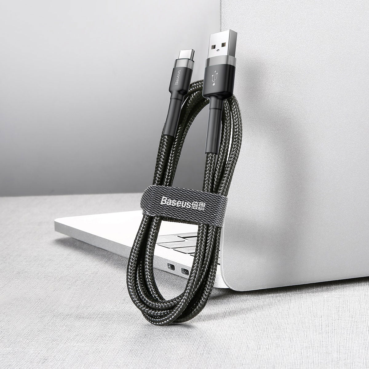 Kabel Baseus Cafule USB/USB-C 1m 3A šedo-černý