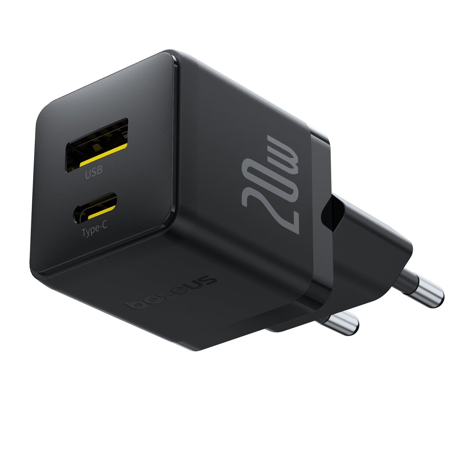 Nabíječka do sítě Baseus Palm 20W, 1xUSB, 1xUSB-C černá