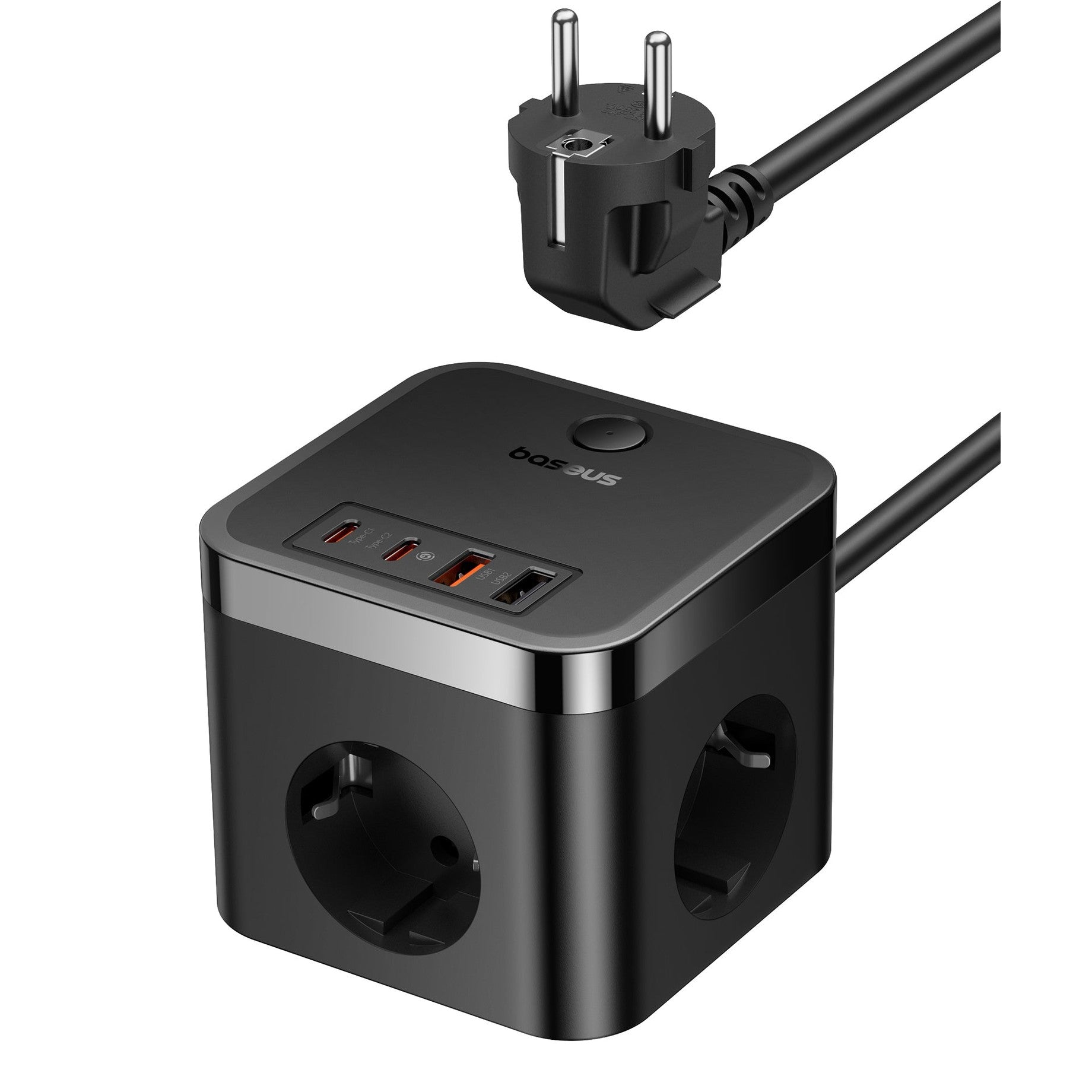 Nabíjecí stanice Baseus PowerCombo Cube 30W 3xzásuvka, 2xUSB, 2xUSB-C černá