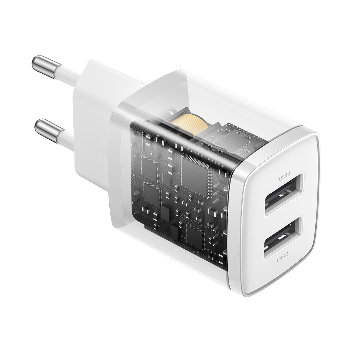 Nabíječka do sítě Baseus Compact 10W, 2xUSB bílá