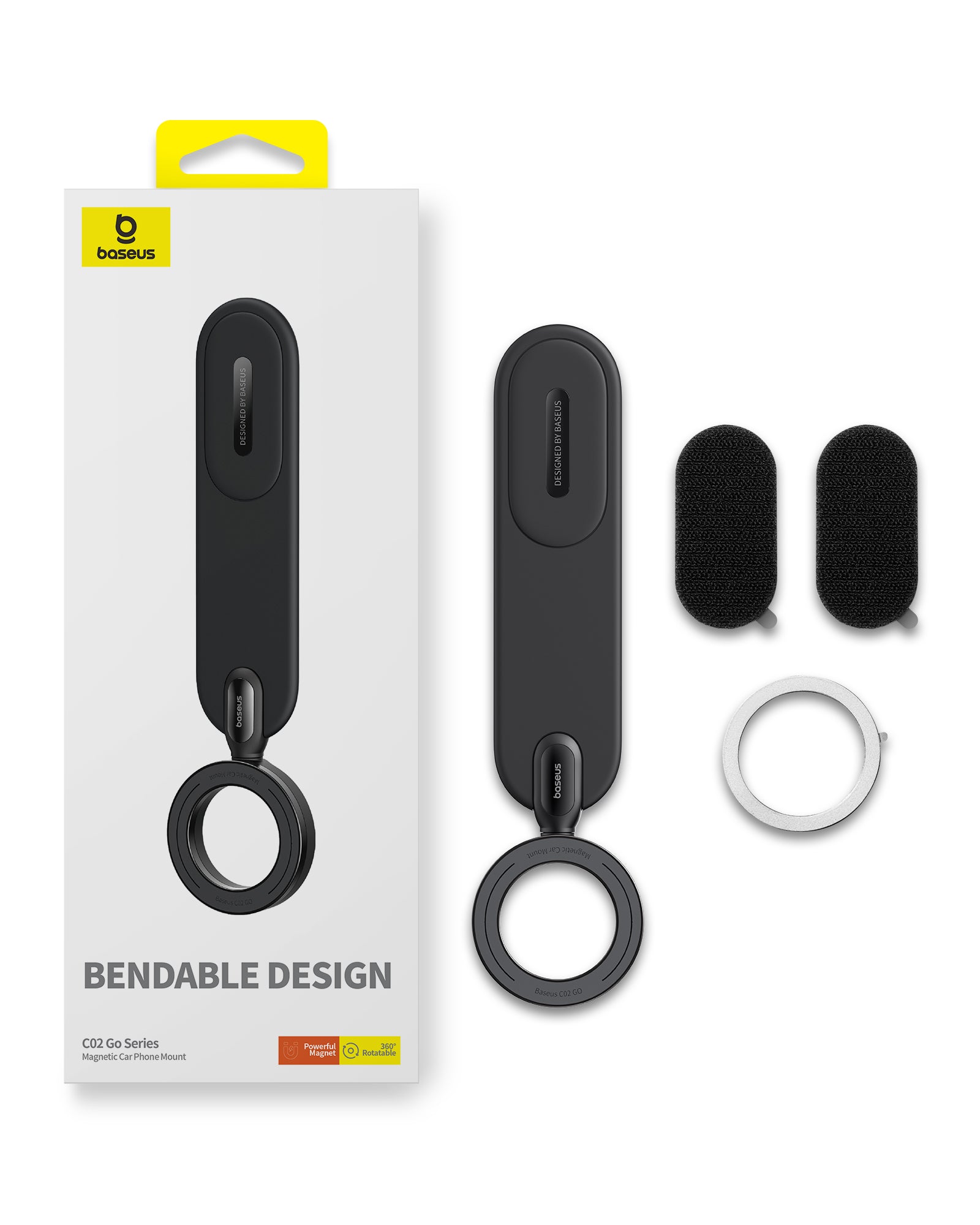 Držák do auta s magnetem Baseus C02 Go na palubní desku černý