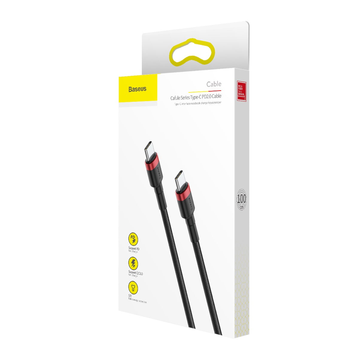 Kabel Baseus Cafule USB-C/USB-C 1m 60W černo-červený