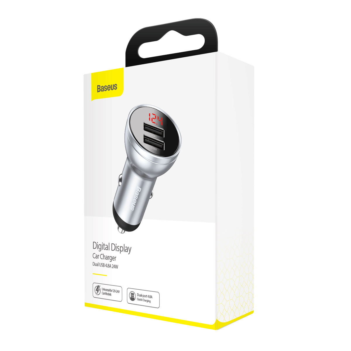 Nabíječka do auta Baseus 24W 2xUSB stříbrná