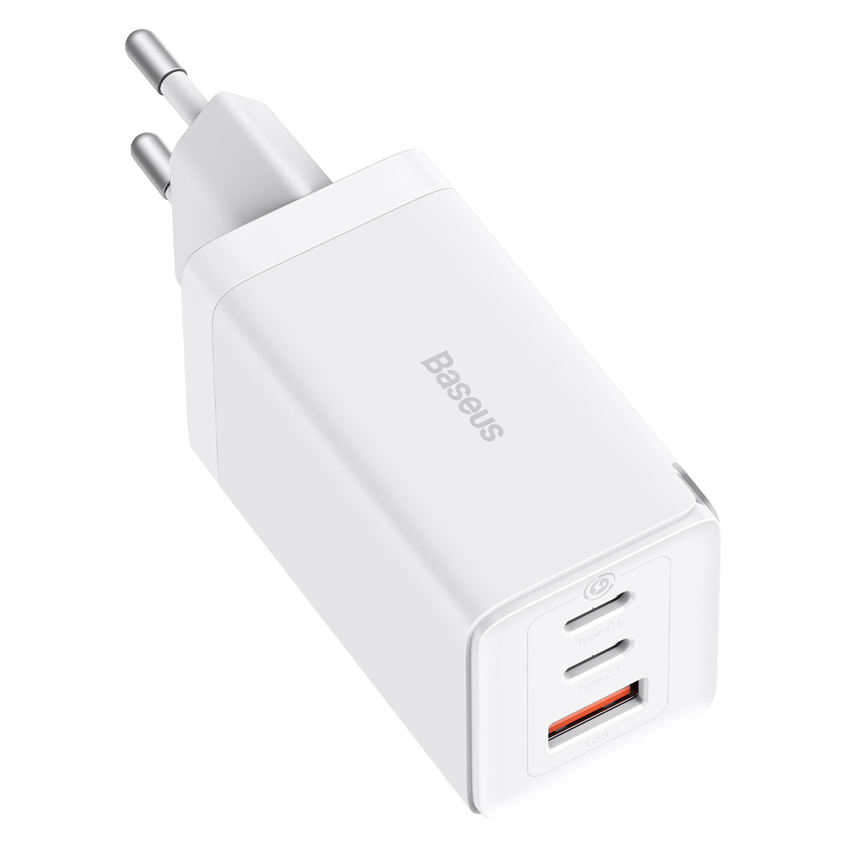 Nabíječka do sítě Baseus GaN5 Pro 65W s USB-C/USB-C kabelem 100W 1m, 1xUSB, 2xUSB-C bílá