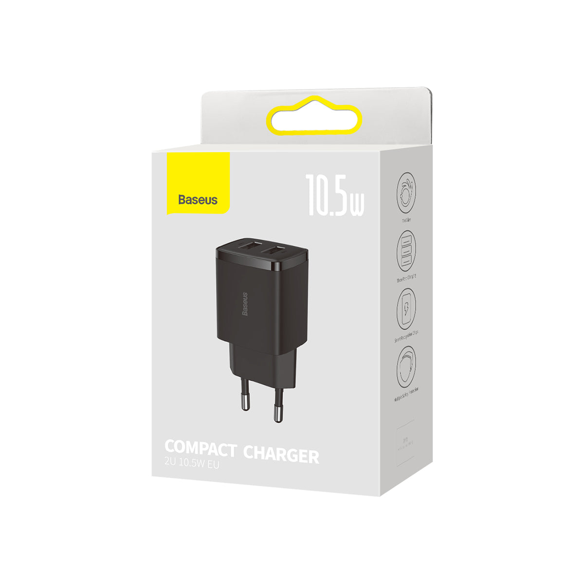 Nabíječka do sítě Baseus Compact 10W, 2xUSB černá